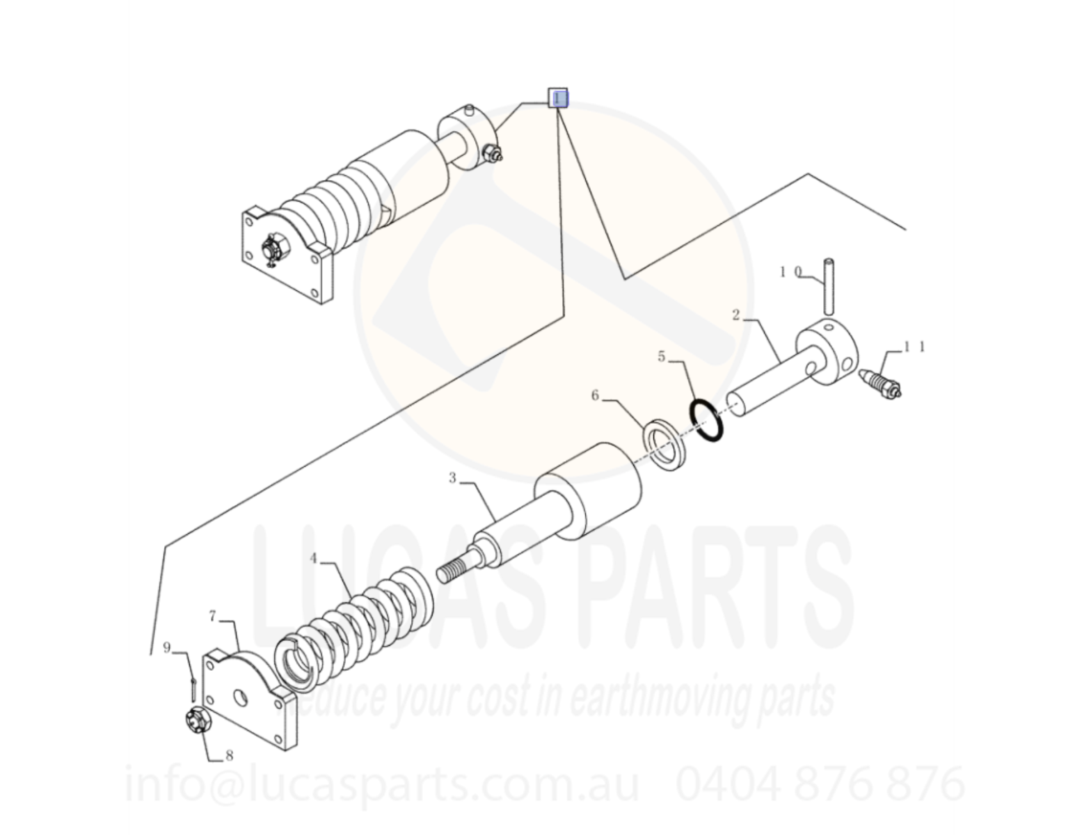 Track Spring Assembly CX40B CX45B CX50B CX555B_PN 72284224  _Lucas Parts_1