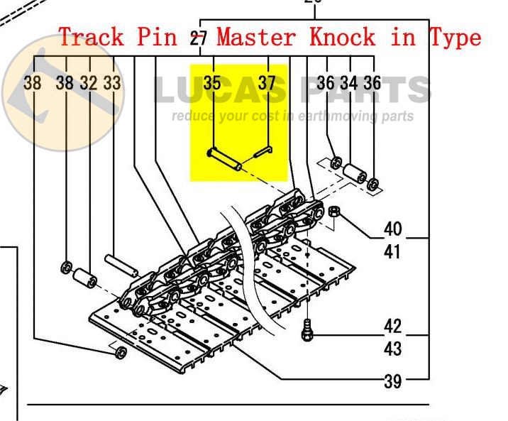 Track Pin Kit Master T Type Knock in Pin T Head Pin Lucas Parts