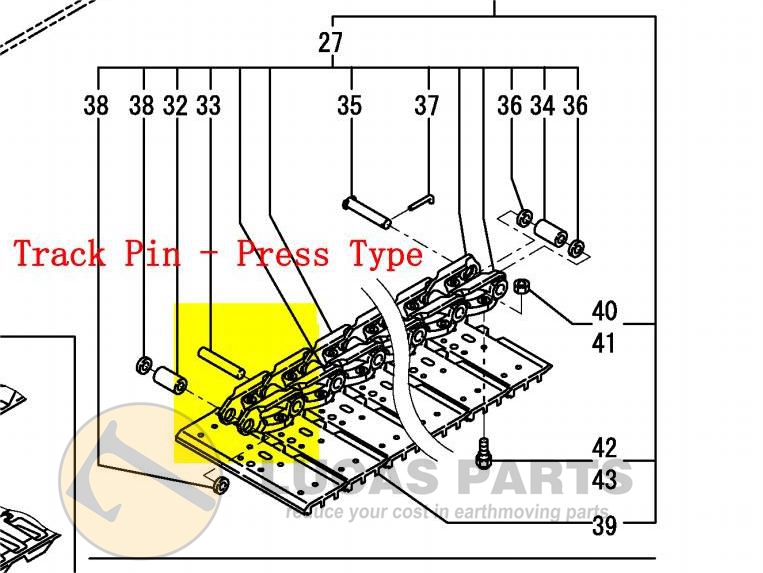 Track Pin Regular Press Type Fit Lucas Parts