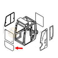 Glass - Windshield Lower Glass ZX160-3 ZX200-3 ZX250-3