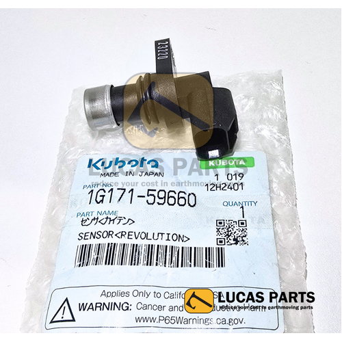 Sensor - Crankshaft Speed KX016-4 KX018-4  KX033-4  KX057-4  KX080-3S U17-3 U25-3S U27-4 U35-4 U48-4 U55-4 PN 1G171-59660