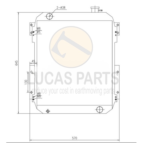 Radiator for Kobelco SK60 SK60-3  PN 2452U424R100