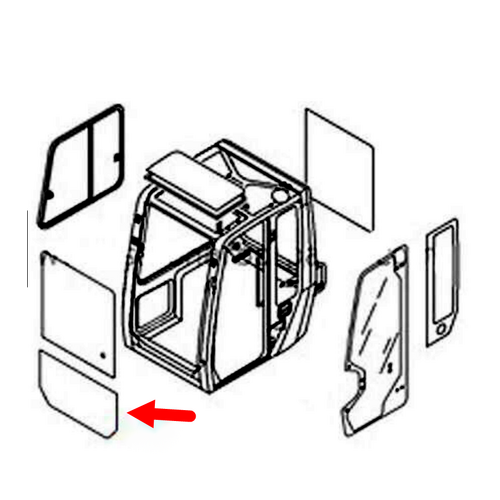 Glass - Windshield Lower Glass EC140D