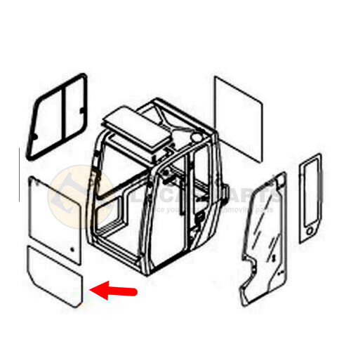 Glass - Windshield Lower Glass ZX160-3 ZX200-3 ZX250-3