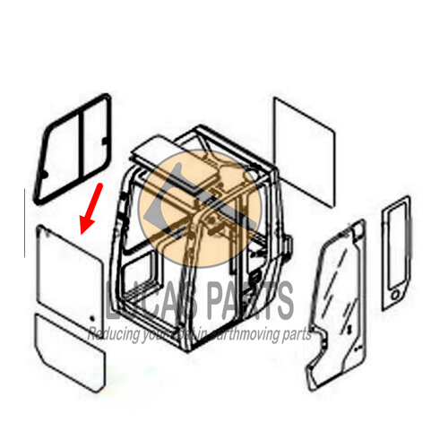 Glass - Windshield Upper Glass  EC55B EW55B EC55 EC55E 