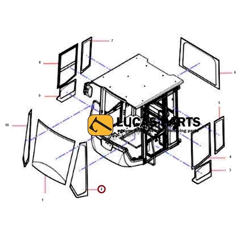 Glass - Windshield Front Left Glass SW405K (Diagram Location: 2)