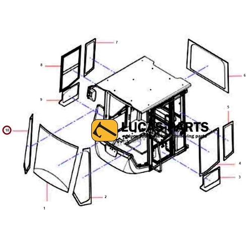 Glass - Window Front Right Glass SW405K (Diagram Location: 10)