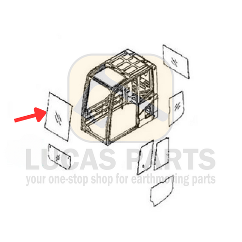 Glass - Front Window Upper Glass PC200-6