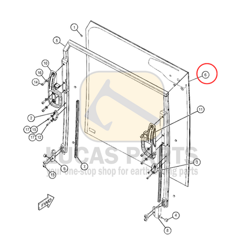 Glass - Front Window Upper Glass  CAT 305.5E2