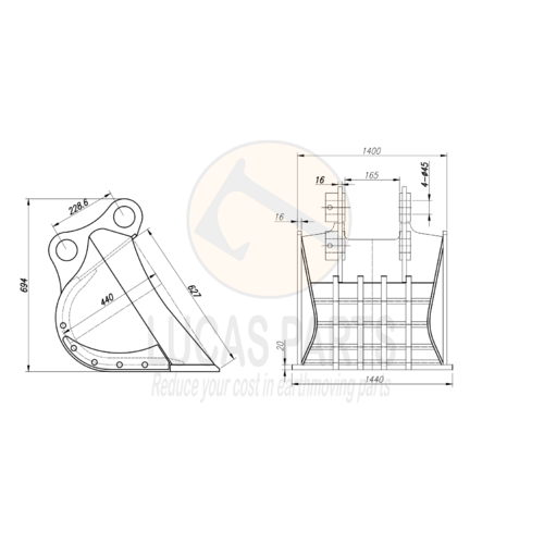 Excavator Bucket Skeleton/Sieve  Bucket 5Tonnes