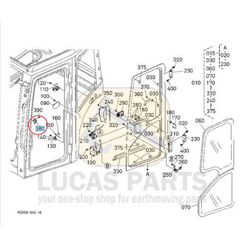 Striker, Door for Kubota  U55-4  PN RD451-46650