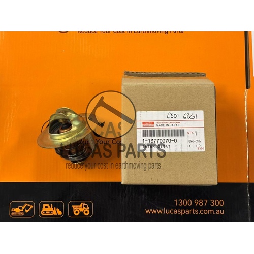 Thermostat - Hitachi Escavator EX100-5 EX200-5 EX200-3 82­°C PN 1-13770070-0 | Genuine Part
