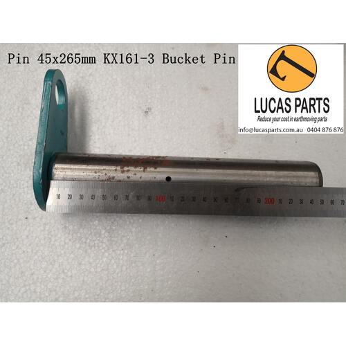 Excavator Pin 45*265mm  ID*TL U15 U25-4 Bucket Pin (Position 9) One Grease hole