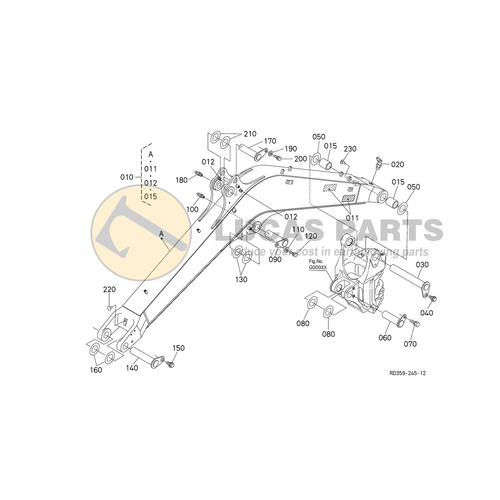 Excavator Pin 55*205mm  ID*TL Boom Lift Ram Top Pin KX057-4 U55-4 (P4) PN RD551-67562