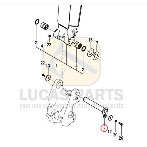 Excavator Pin 60x395mm  IDxTL Boom Base Pin (P2) VIO55-6B  VIO50-6A  PN 172B04-81800
