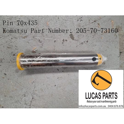 Excavator Pin 70*435mm  ID*TL  Link Pin (P 8 & 10)  Komatsu P/N 205-70-73160 PC200-3 PC200-5 PC200-6 PC200-7