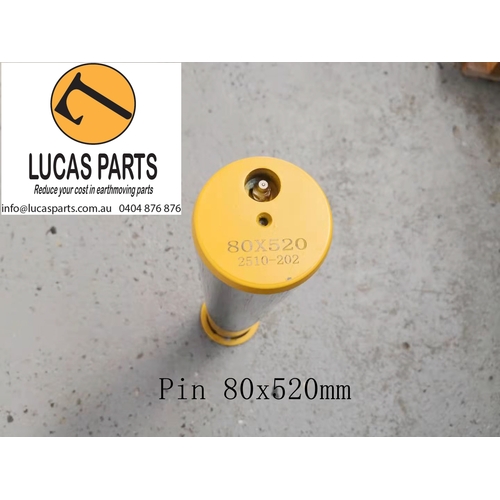 Excavator Pin 80*520mm  ID*TL Two Grease Holes PN2510-202
