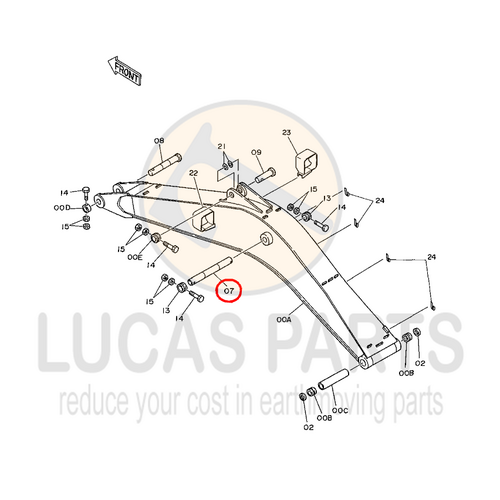 Excavator Pin 90*865mm  ID*TL  Boom Lift Ram Top Pin (P4) ZX240 ZX 240-3  ZX250-5G PN 3038444