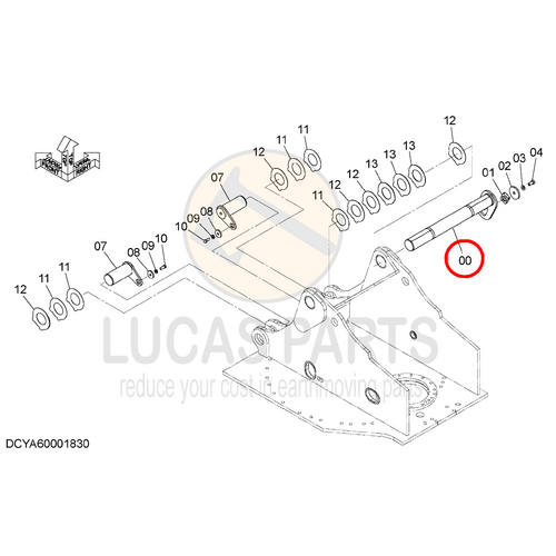 Excavator Pin 110*1031mm  ID*TL Boom Bottom Pin (2) ZX330 ZX350 ZX360  PN 8125101