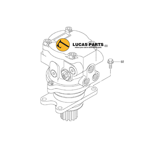 Slew/Swing Motor Assembly EX20U-3 EX20UR-3 ZX20U ZX20UR ZX22U-2 PN 4438719  Genuine Part